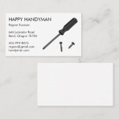 Handyman Mechanic Screwdriver Cool Visitekaartje (Voorkant / Achterkant)