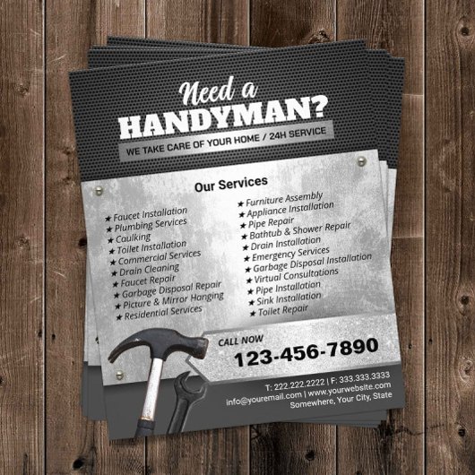Handyman Metallic Repair & Maintenance Service Flyer