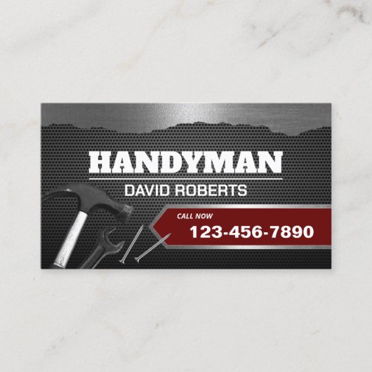 Handyman Metallic Repair & Maintenance Service Visitekaartje (Voorkant)