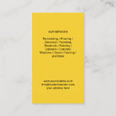 Handyman Moersleutel Hand Logo Gold Reparatie Serv Visitekaartje (Achterkant)