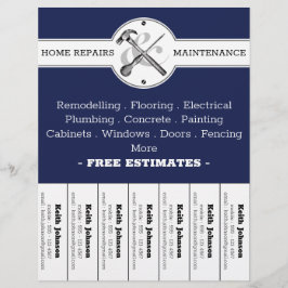 Handyman Navy Modern Professional Construction Flyer