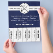 Handyman Navy Modern Professional Construction Flyer (Hand)