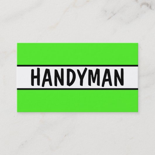 Handyman Neon Groen Visitekaartje (Voorkant)