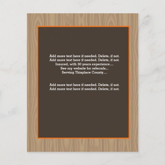 Handyman Odd jobs Carpenter Plumber Painter. Flyer (Achterkant)