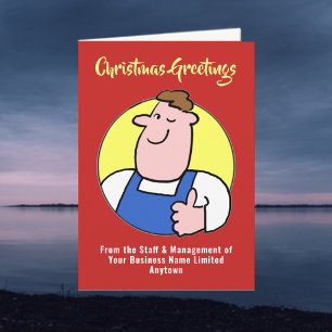 Handyman of DIY Company met kerstkaart Feestdagen Kaart