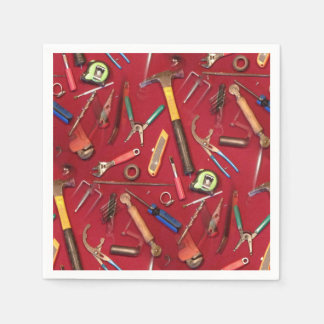 Handyman onderhoud en aannemer handgereedschap servet