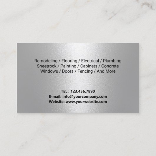 Handyman Onderhoud Loodgieterij Patriottisch Hout Visitekaartje (Achterkant)