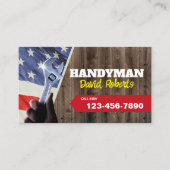 Handyman Onderhoud Loodgieterij Patriottisch Hout Visitekaartje (Voorkant)