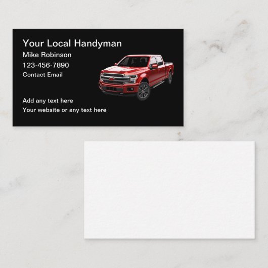 Handyman pick-up truck Visitekaartjes (Voorkant / Achterkant)