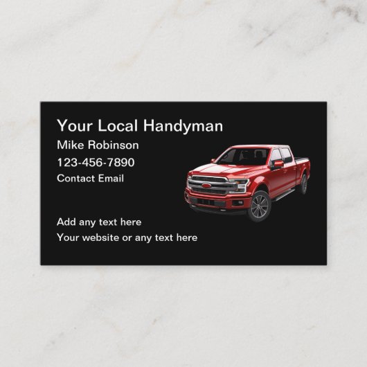 Handyman pick-up truck Visitekaartjes (Voorkant)