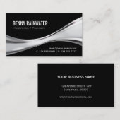 Handyman Plumber - Abstracte metalen zilver Visitekaartje (Voorkant / Achterkant)