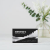 Handyman Plumber - Abstracte metalen zilver Visitekaartje (Staand voorkant)