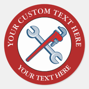 Handyman Plumber Icon1 1/2-inch Classic Round Stic Ronde Sticker