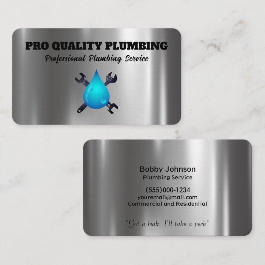 Handyman Plumber Maintenance Service Visitekaartje (Voorkant / Achterkant)