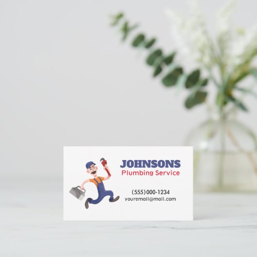 Handyman Plumber Maintenance Service Visitekaartje (Staand voorkant)