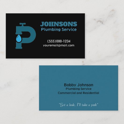 Handyman Plumber Maintenance Service Visitekaartje (Voorkant / Achterkant)