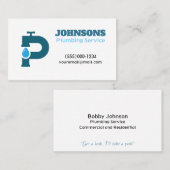 Handyman Plumber Maintenance Service Visitekaartje (Voorkant / Achterkant)