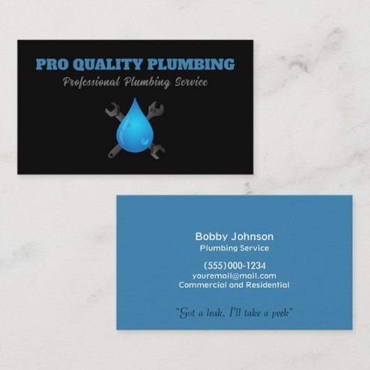 Handyman Plumber Maintenance Service Visitekaartje (Voorkant / Achterkant)