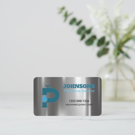 Handyman Plumber Metal Maintenance Service Visitekaartje (Staand voorkant)