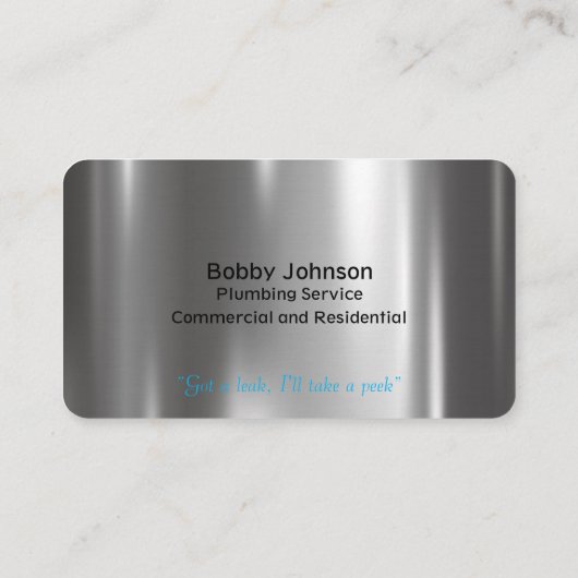 Handyman Plumber Metal Maintenance Service Visitekaartje (Achterkant)