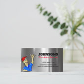 Handyman Plumber Metal Maintenance Visitekaartje (Staand voorkant)