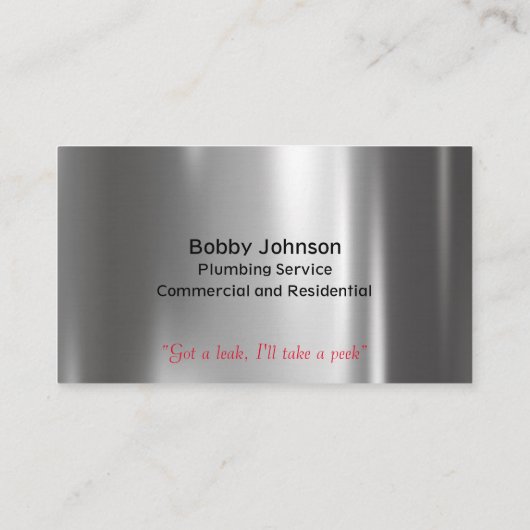 Handyman Plumber Metal Maintenance Visitekaartje (Achterkant)