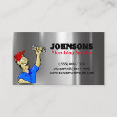 Handyman Plumber Metal Maintenance Visitekaartje (Voorkant)