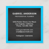 Handyman Plumbing Pipe WFrench Black Mesh Plumber Vierkante Visitekaartje (Achterkant)