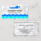 Handyman Plumbing Pipe WFrench White Marble Plumbe Visitekaartje (Voorkant / Achterkant)