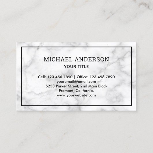 Handyman Plumbing Pipe WFrench White Marble Plumbe Visitekaartje (Achterkant)