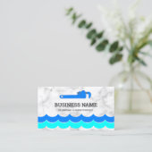 Handyman Plumbing Pipe WFrench White Marble Plumbe Visitekaartje (Staand voorkant)