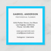 Handyman Plumbing Pipe WFrench White Plumber Vierkante Visitekaartje (Achterkant)