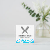Handyman Plumbing Pipe WFrench White Plumber Vierkante Visitekaartje (Staand voorkant)