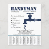 Handyman Plumbing Services Tear Off Photo Flyer (Voorkant)