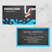 Handyman Plumbing Water Pipe Chalkboard Plumber Visitekaartje (Voorkant / Achterkant)