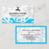 Handyman Plumbing Water Tap White Marmer Plumber Visitekaartje (Voorkant / Achterkant)