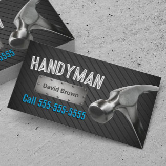 Handyman Professioneel Groot Hamer Donker Metaal Visitekaartje