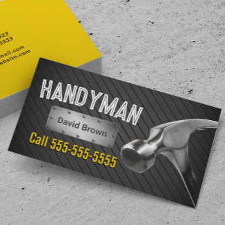 Handyman Professioneel Grote Hamer Zwart & Goud Visitekaartje