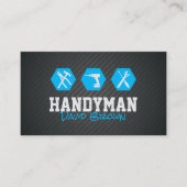 Handyman Professioneel Huis Reparatie Blauw Metaal Visitekaartje (Voorkant)