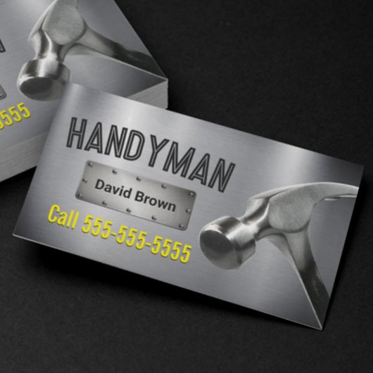 Handyman Professionele Grote Hamer Metaal Staal Visitekaartje