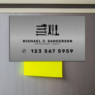 Handyman professionele reparatieservices metaal magnetisch visitekaartje