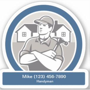 Handyman Promotion Contact Shape Sticker