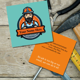 Handyman promotionele marketing handige man dienst vierkante visitekaartje
