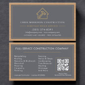 Handyman QR Code Wood Construction Professional Visitekaartje