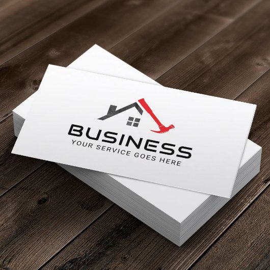 Handyman Red Hammer House Repair Service Visitekaartje