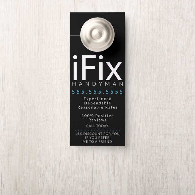 Handyman Repair Business Fix  Modern Deurhanger (Op knop)