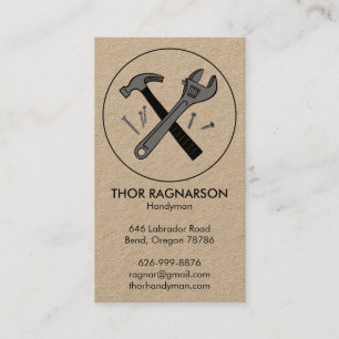 Handyman Repair Construction WFrench Hammer KRAFT Visitekaartje
