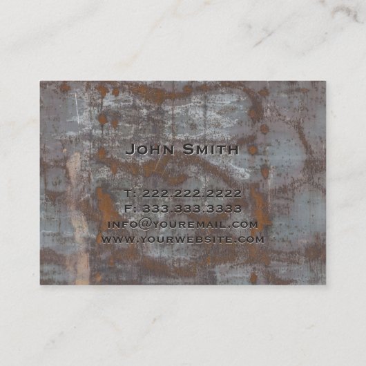 Handyman Repair Gear Monogram  Rusty Metal Visitekaartje (Achterkant)