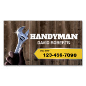 Handyman Repair Maintenance Plug Service Wood Magnetisch Visitekaartje (Voorkant)