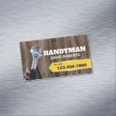 Handyman Repair Maintenance Plug Service Wood Magnetisch Visitekaartje (Voorbeeld)